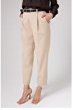 Kadın Yüksek Bel Kemerli Havuç Pantolon