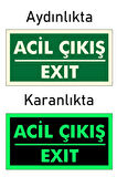 Fotolümen Fosforlu Acil Çıkış/exıt Yön Levhası