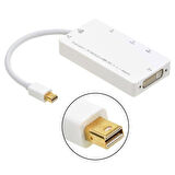Mini displayport To Hdmi Dvi Vga 3.5mm Kulaklık Çıkışı Thunderbolt Çevirici Adaptör