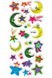 Işıltılı Sticker Kabartmalı Stiker Defter Planlayıcı Etiket (Dfh040)-18x9cm - Ay Yıldız
