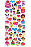 Işıltılı Sticker Kabartmalı Stiker Defter Planlayıcı Etiket (Dfh018)-18x9cm - Şeker Hayvan