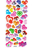 Işıltılı Sticker Kabartmalı Stiker Defter Planlayıcı Etiket (Dfh027)-18x9cm- Kalp Renkli