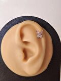 Kelebek ModelTragus Helix Piercing Ear Cuff Kıkırdak Çelik Küpe