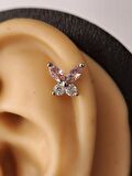 Kelebek ModelTragus Helix Piercing Ear Cuff Kıkırdak Çelik Küpe