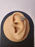 Mickey Mouse Silver  ModelTragus Helix Piercing Ear Cuff Kıkırdak Çelik Küpe