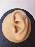 Kuru Kafa İskelet Skull Silver  ModelTragus Helix Piercing Ear Cuff Kıkırdak Çelik Küpe