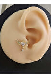 Angel Melek Kanat Kıkırdak Piercing Tragus Helix Altın Gold Renk Küpe