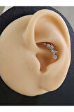 Çiçek Modern Model Kıkırdak Piercing Tragus Helix Silver Gümüş Renk Küpe