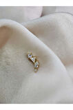 Çiçek Modern Model Kıkırdak Piercing Tragus Helix Altın Gold Renk Küpe
