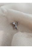 Makas Model Kıkırdak Piercing Tragus Helix Silver Gümüş Renk Küpe