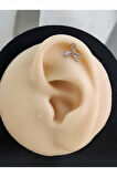 Makas Model Kıkırdak Piercing Tragus Helix Silver Gümüş Renk Küpe