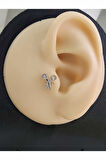 Makas Model Kıkırdak Piercing Tragus Helix Silver Gümüş Renk Küpe
