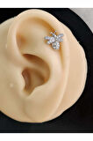 Arı Model Kıkırdak Piercing Tragus Helix Silver Gümüş Renk Küpe