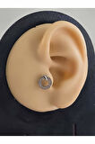 Halka X Artı Model Kıkırdak Piercing Tragus Helix Silver Gümüş Renk Küpe