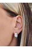 Minimal Yıldız Model Zirkon Taşlı Silver Gümüş Renkli Çelik Küpe