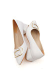 Scenic Beyaz Tokalı (4cm) Sivri Burun Topuklu Ayakkabı