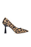 Vest Leopar (8cm) Topuk  Boyu Günlük Kullanım Stiletto
