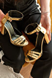 Dora Gold Ayna Rugan Platform (9 cm Topuklu) Ayakkabı