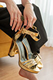 Dora Gold Ayna Rugan Platform (9 cm Topuklu) Ayakkabı
