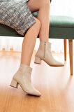 Fiamma Bej Cilt ( 5 Cm Topuklu ) Günlük Kullanım Kadın Botu