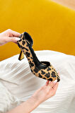 Scarlet Leopar (8cm) Topuk  Boyu Günlük Kullanım Stiletto