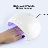 Kedi Desenli Oje Kurutma Makinesi 15 Ledli 45 Watt Oje Ve Tırnak Kurutucu Fototerapi Makinesi