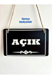  Açık Kapalı Çift Yön Kapı Tabelası Mağaza Dükkan Açık Kapalı Yazısı, Uyarısı (25x15 cm)