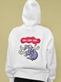 Monster Canavar Bad Bad Baskılı Tasarım 3 İplik Kalın Beyaz Sweatshirt Hoodie 