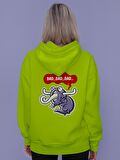 Monster Canavar Bad Bad Baskılı Tasarım 3 İplik Kalın Neon Sarı Sweatshirt Hoodie 