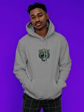 Kind is Cool Monster Canavar Baskılı Tasarım 3 İplik Kalın Gri Sweatshirt Hoodie 