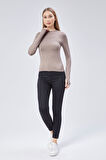 Basic Bisiklet Yaka Uzun Kollu Slim Fit Kadın Body T-shirt