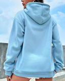 Üç İp Kapüşonlu Düz Unısex Sweatshirt