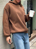 Üç İp Kapüşonlu Düz Unısex Sweatshirt