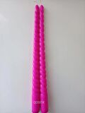 2'li Pembe Fuşya Burgulu Şamdan Mumu 1. Kalite Doğal Kokulu Uzun Çubuk Konik Burgu Spiral Mum Dekoratif