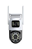 FHD 2MP Çift Kameralı Çift Ekranlı PTZ Outdoor Güvenlik Kamerası