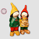 Uretti - Funda 1603 - 9392 El Yapımı Sevimli Bahçe Cüceleri - Kahverengi