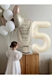 5 Yaş Folyolu Krem Karamel Folyo Balon Seti