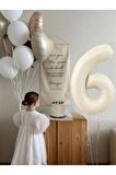 6 Yaş Folyolu Krem Karamel Folyo Balon Seti