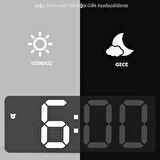 Monozone   Masa Saati Derece Alarm Takvim Pil(Dahil Değildir)+Şarjlı Led Işıklı Dijital
