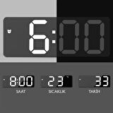 Monozone   Masa Saati Derece Alarm Takvim Pil(Dahil Değildir)+Şarjlı Led Işıklı Dijital