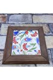 Ahşap Çerçeveli Çini Desenli 15*15 Cm Karo Duvar Süsü,3 Lü Ve Tekli Seçenekler Ile...