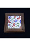 Ahşap Çerçeveli Çini Desenli 15*15 Cm Karo Duvar Süsü,3 Lü Ve Tekli Seçenekler Ile...