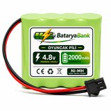 4.8V 2000mAh Oyuncak Araba Pili Bataryası Siyah Soket | Şarjlı Yedek Pil