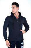 Kapüşonlu Fermuarlı Hoodie İçi Polarlı Kalın Sweathirt