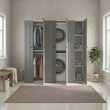 Kenzlife membran çamaşır-kurutma makinesi dolabı ve giysi dolabı suyuti sağ gribyz çerçeve 180*170*60 mebran kapak suntalam gövde banyo