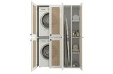 Kenzlife çamaşır-kurutma makinesi dolabı yaromira sol mat beyaz 180*120*64 hazeran kare kapak MDF gövde