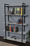 Metal Kitaplık Dekoratif Raf Taşan Kitaplık 180 Cm