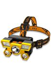 Cıa-23 Police Ultra Güçlü Kafa Feneri Avcı Feneri Balıkçı Kamp El Feneri Led Şarjlı Cree 5 Led 120w 0655098