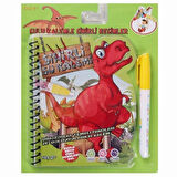 Dinozorlar Temalı Sulu Sihirli Boyama Kitabı - Özel Sulu Kalem Ile Dinazor Water Painting