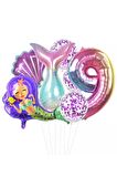 Deniz Kızı Kuyruğu Deniz Kabuğu Gökkuşağı Rakam Balon Pullu Şeffaf Balonlu Deniz Kızı Konsepti